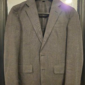 Ludlow Slim-fit suit jacket in English cotton-wool blend twill charcoal grey 34S